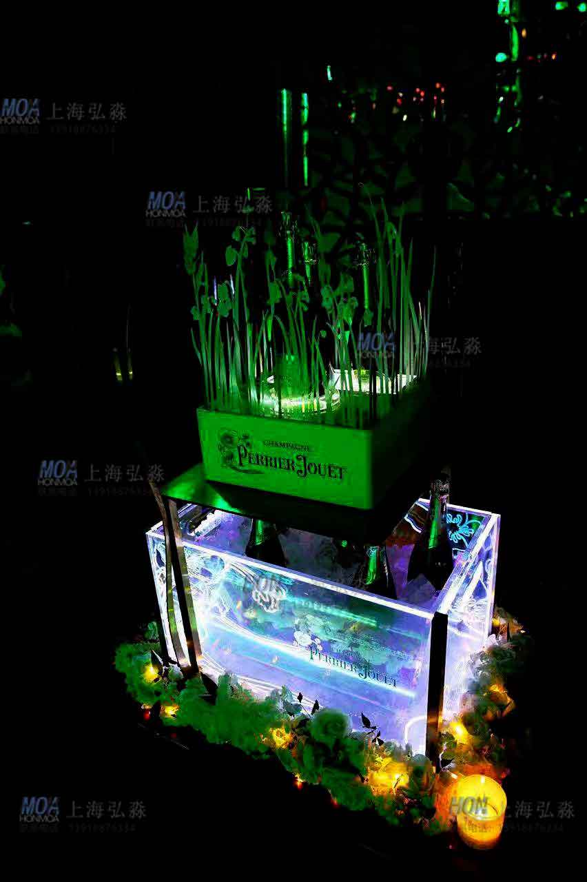 雕花亞克力發(fā)光冰桶